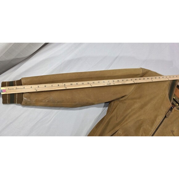 Vtg Guess Georges Marciano Bomber Jacket Leather Distressed Brown 80s 90s Men L - Picture 15 of 16